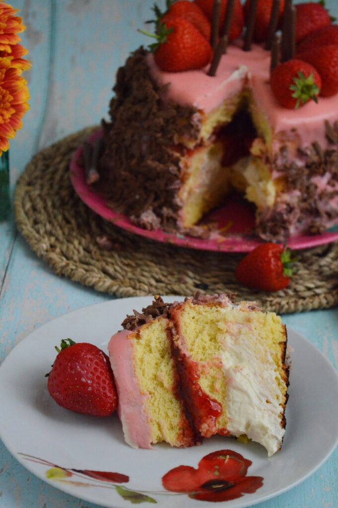 Strawberry White Chocolate Cake