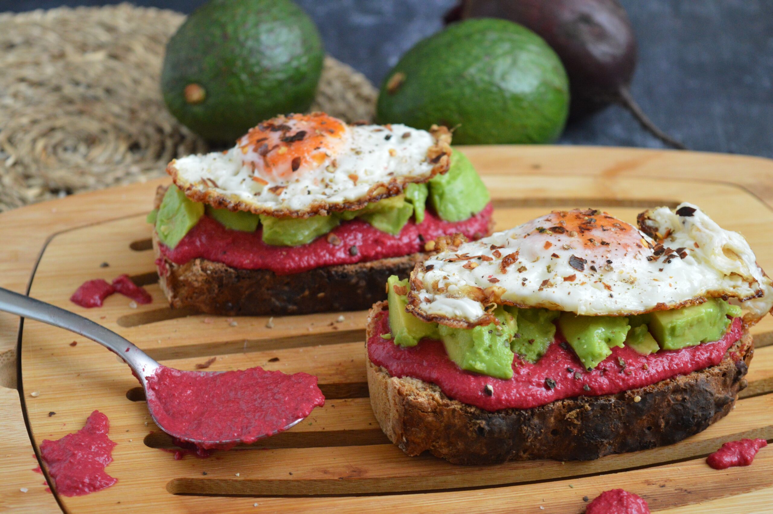 Beetroot Avocado Sourdough Toast
