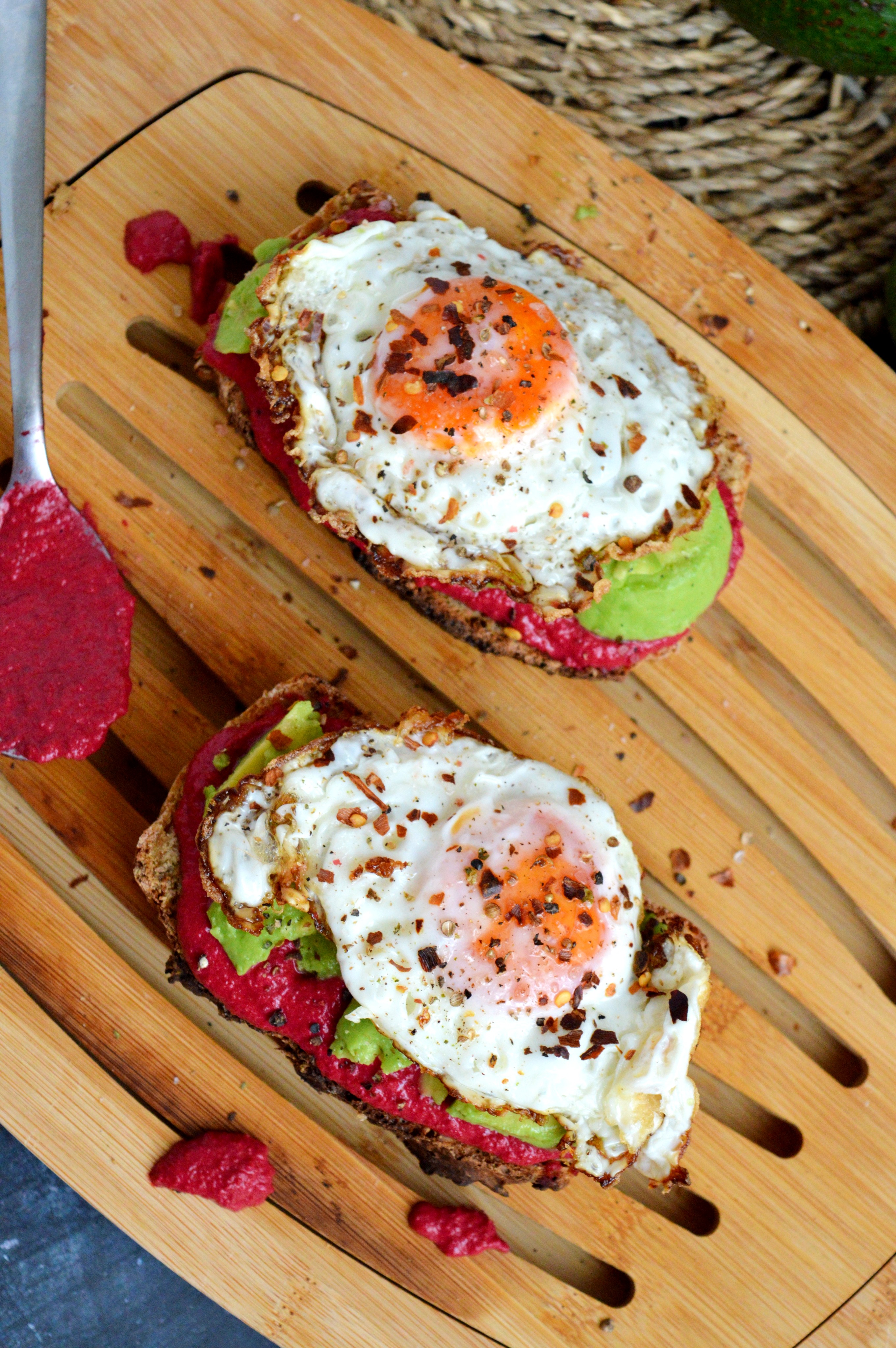 Beetroot Avocado Sourdough Toast