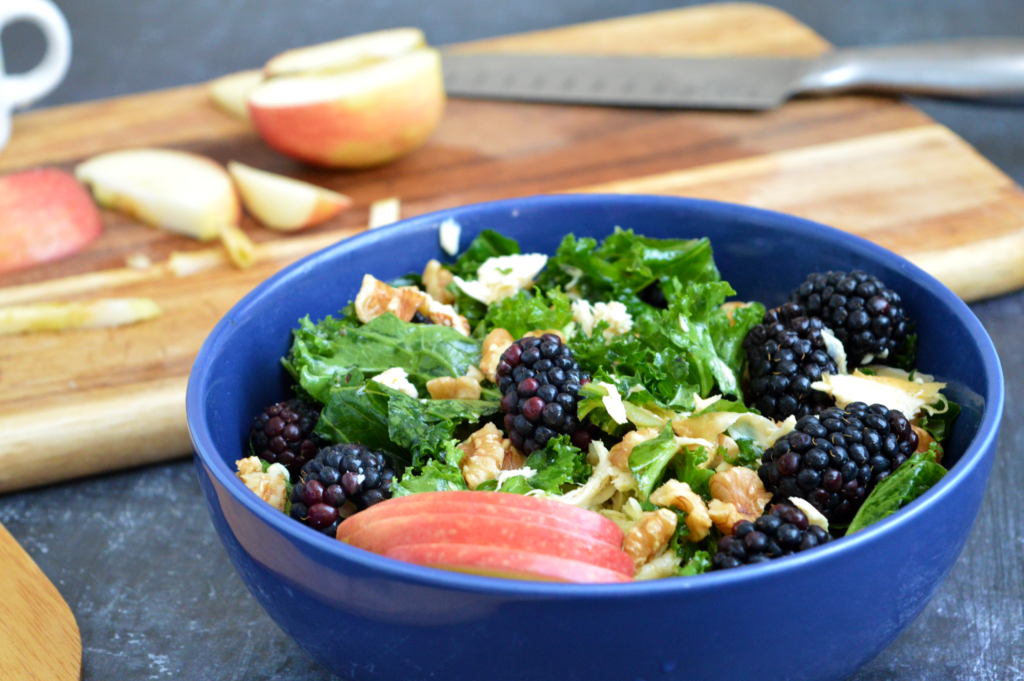 Blackberry Kale Salad with Chicken