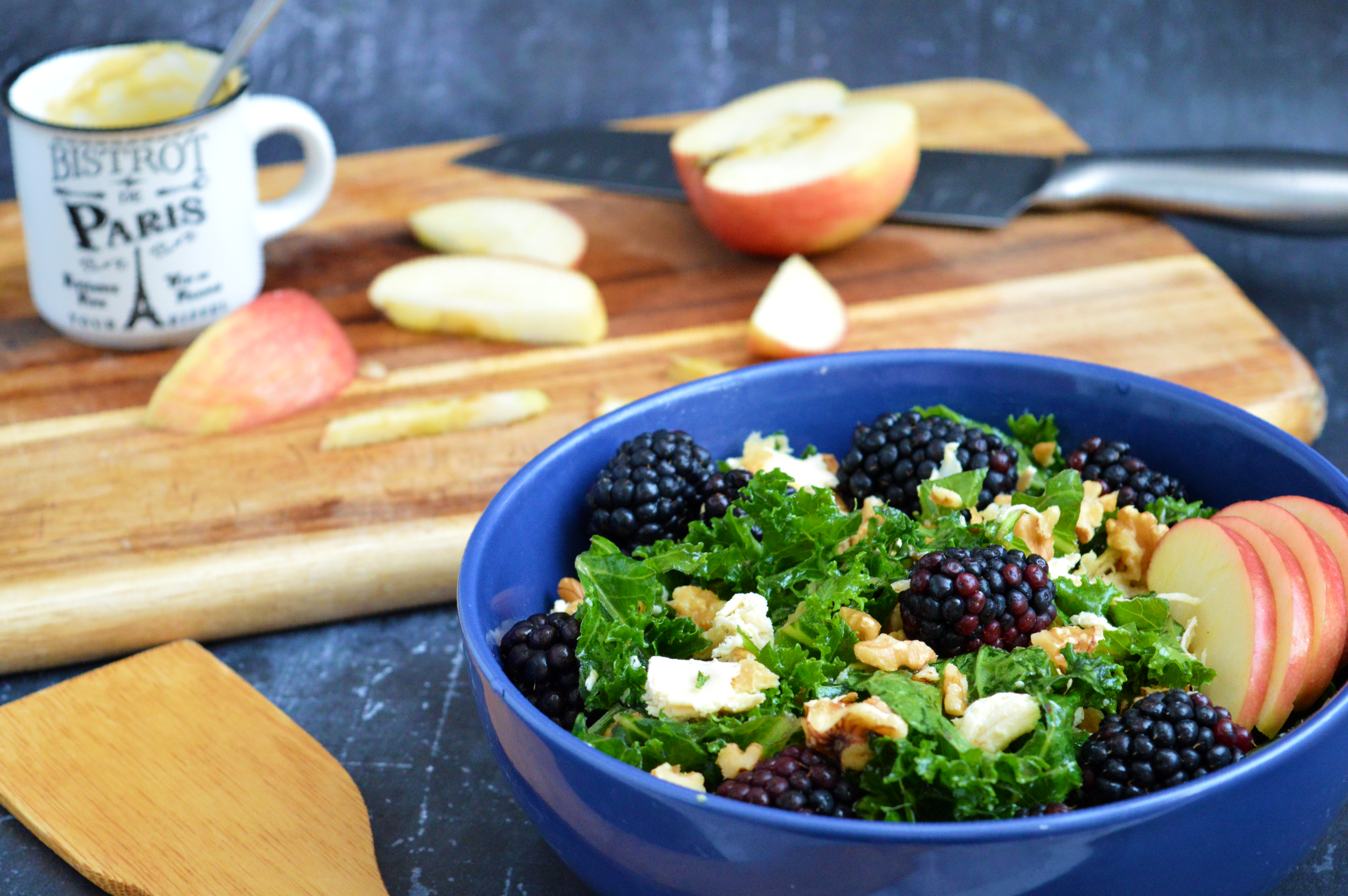 Blackberry Kale Salad with Chicken