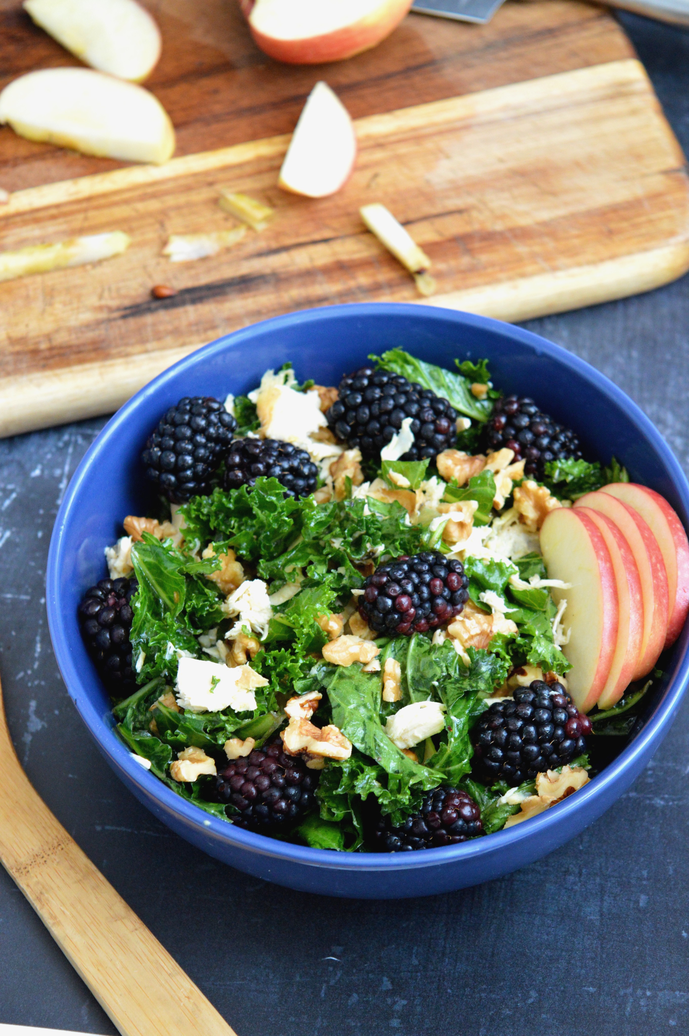 Blackberry Kale Salad with Chicken