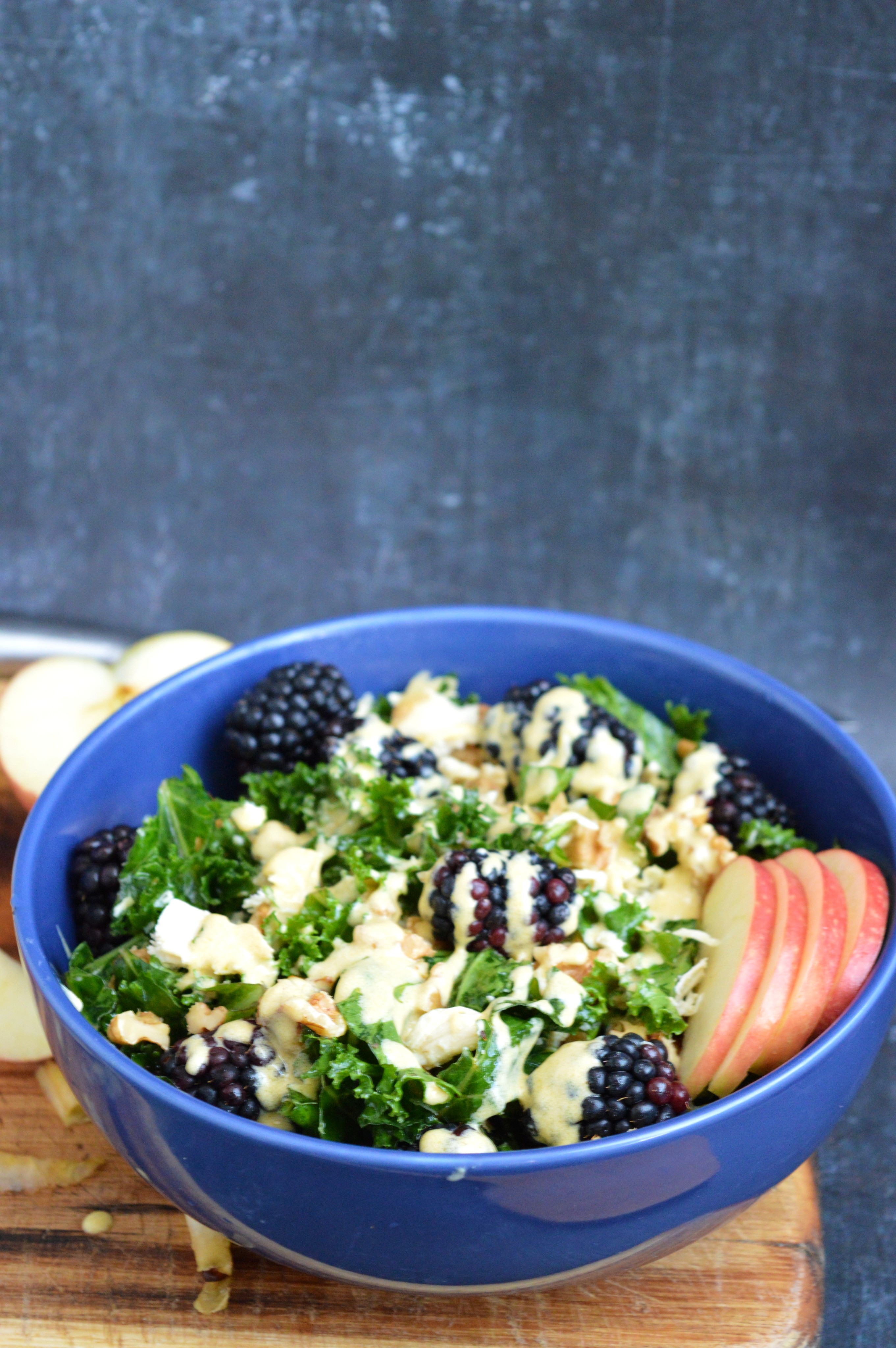 Blackberry Kale Salad with Chicken