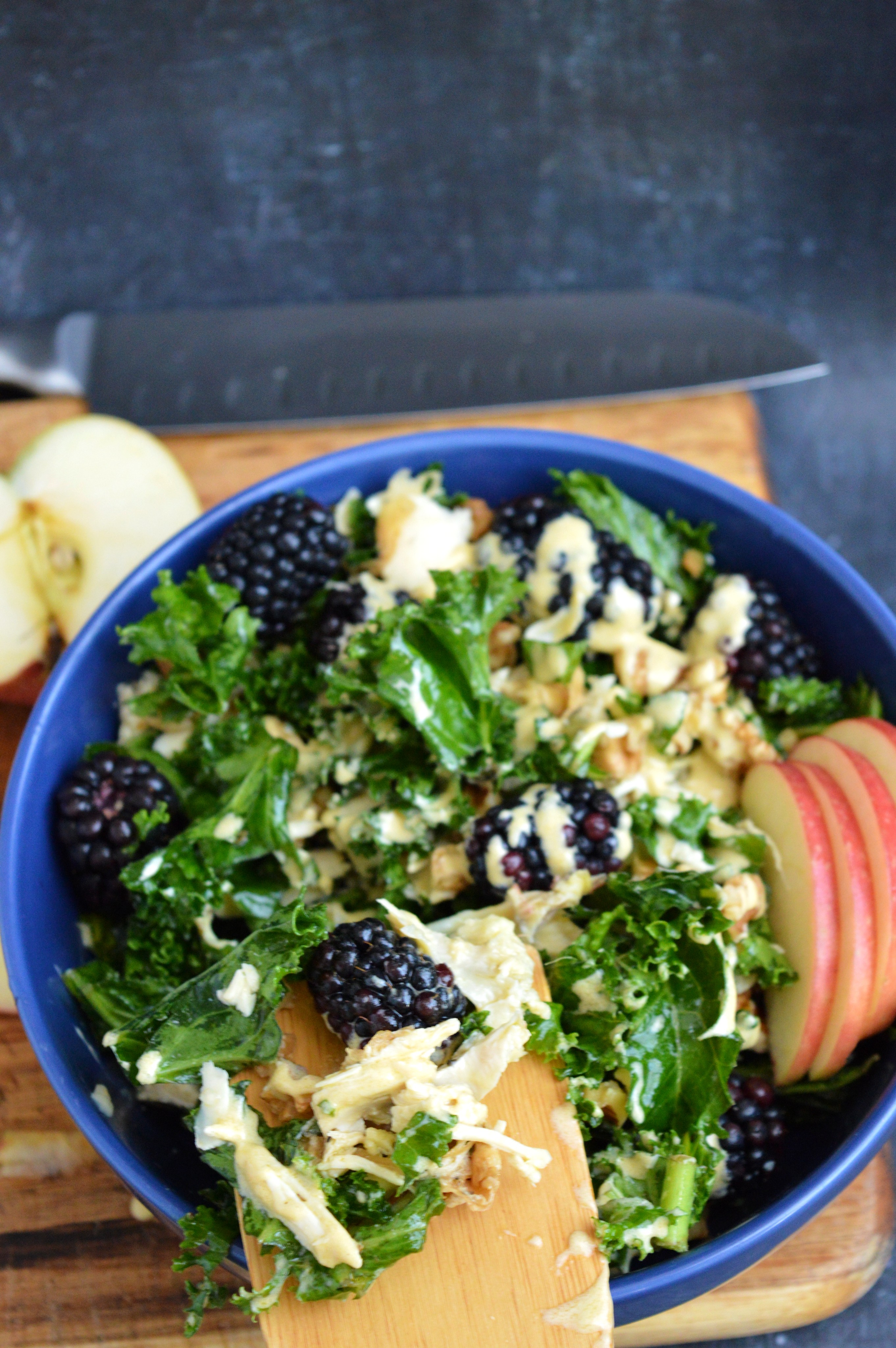 Blackberry Kale Salad with Chicken