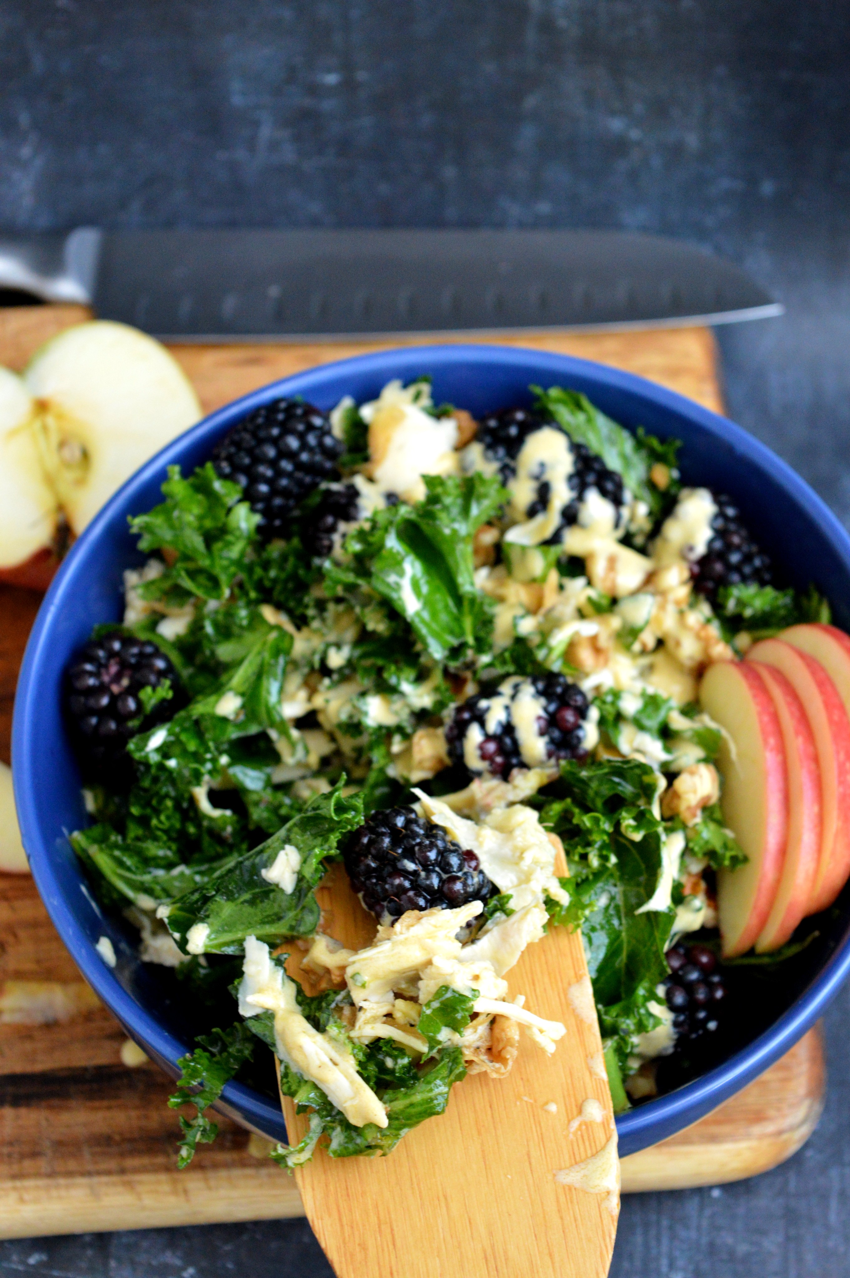 Blackberry Kale Salad with Chicken