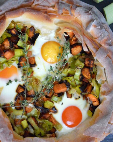 Leek & Sweet Potato Filo Pie