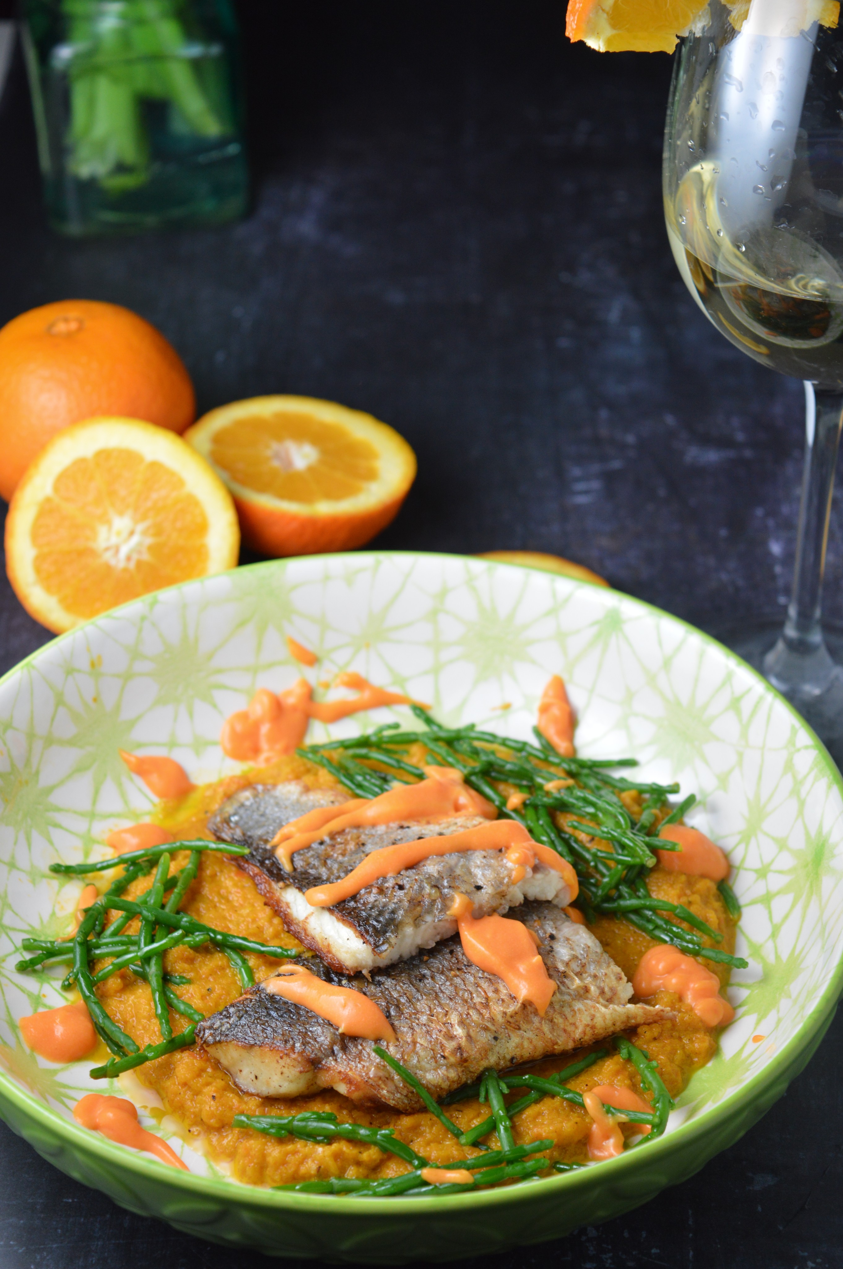orange Sea Bass with Coconut Carrot