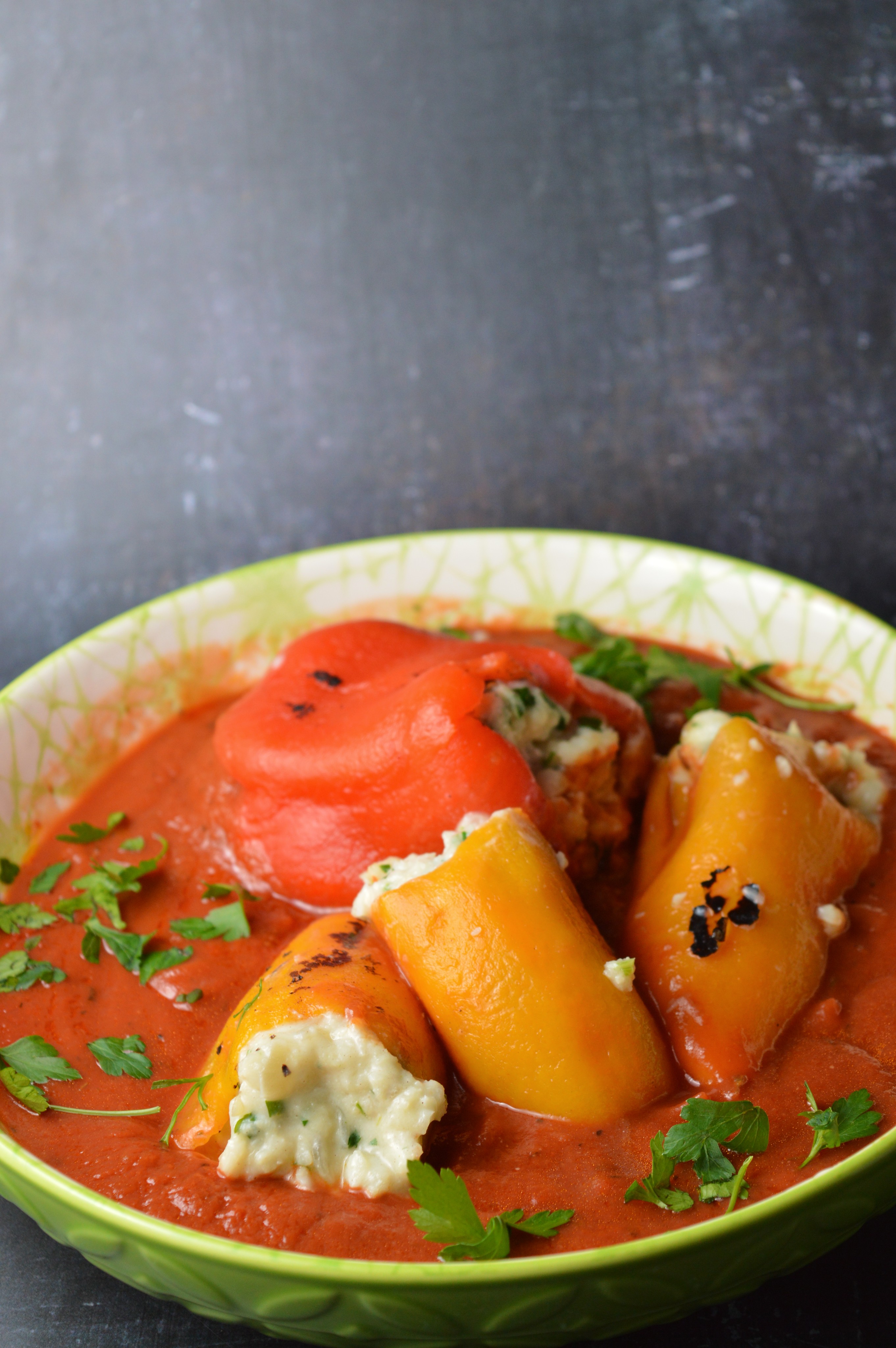 Pimientos con Bacalao/Stuffed Peppers with Cod