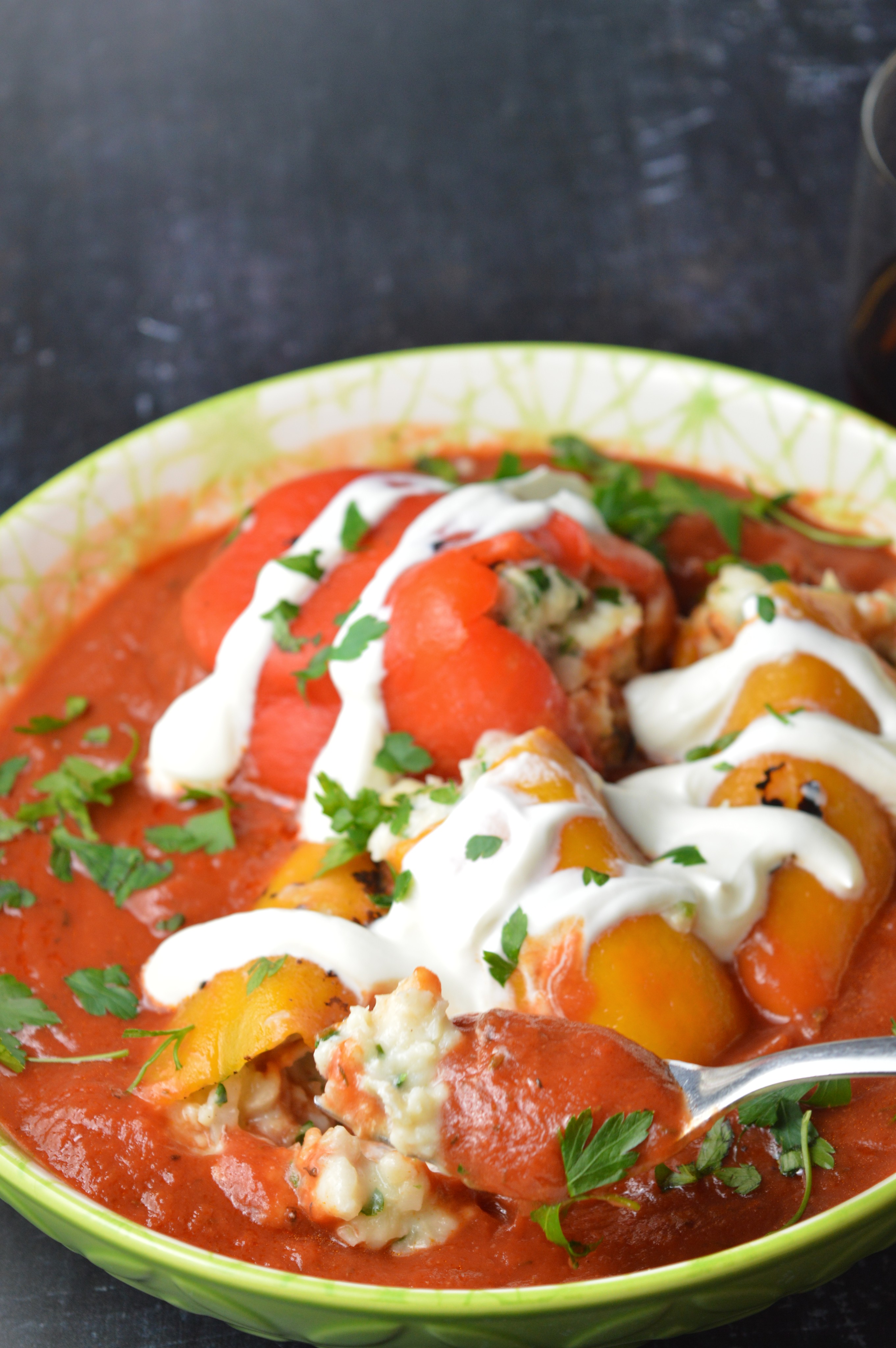 Pimientos con Bacalao/Stuffed Peppers with Cod