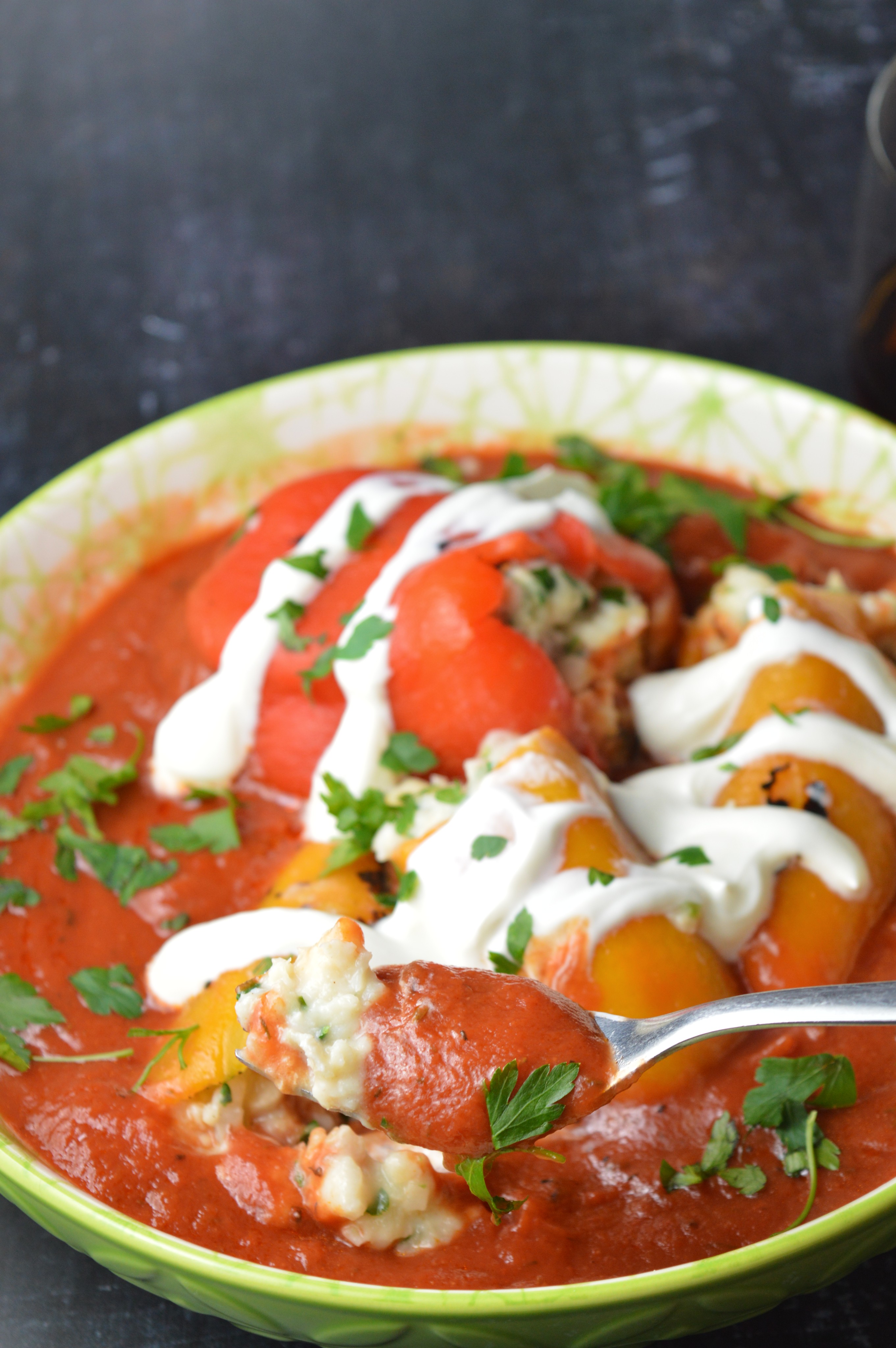 Pimientos con Bacalao/Stuffed Peppers with Cod