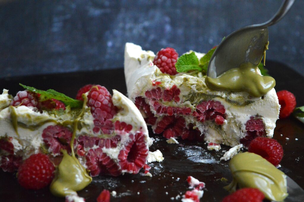 Raspberry Pistachio Semifreddo