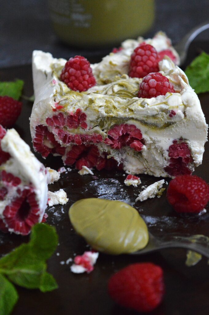 Raspberry Pistachio Semifreddo