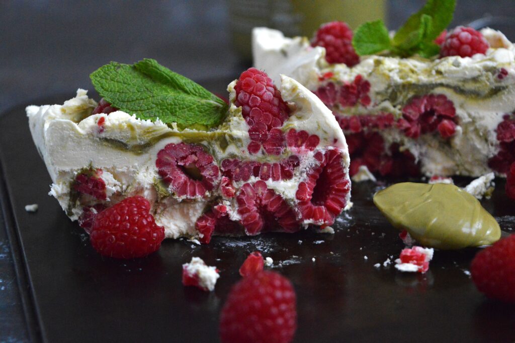 Raspberry Pistachio Semifreddo