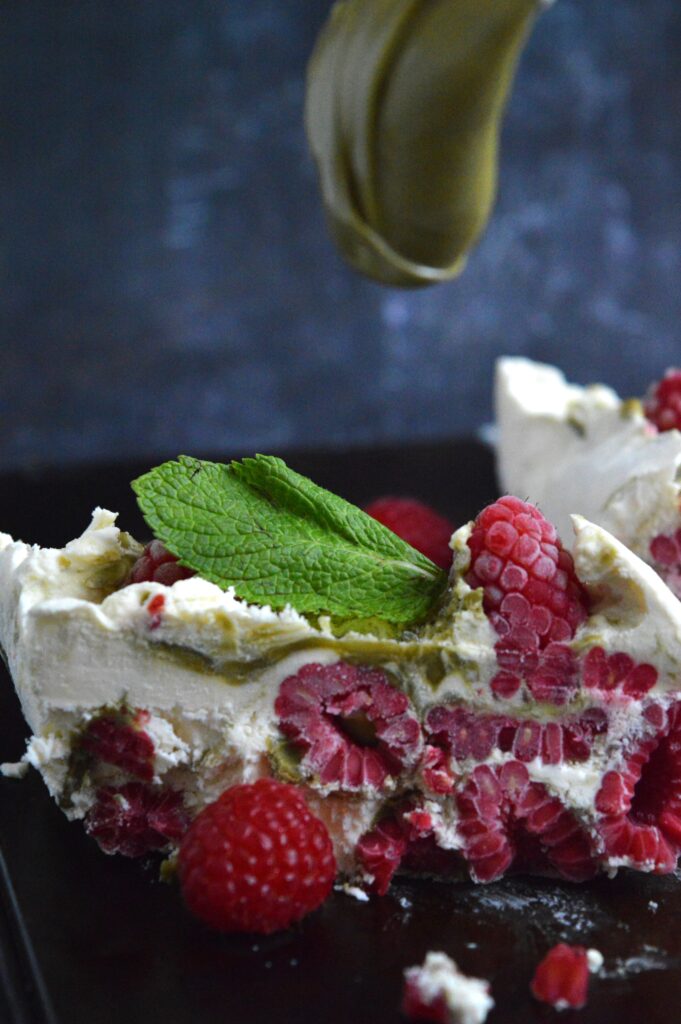 Raspberry Pistachio Semifreddo
