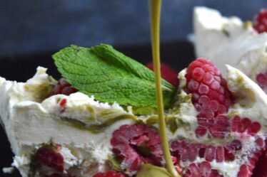 Raspberry Pistachio Semifreddo
