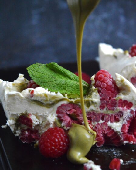 Raspberry Pistachio Semifreddo