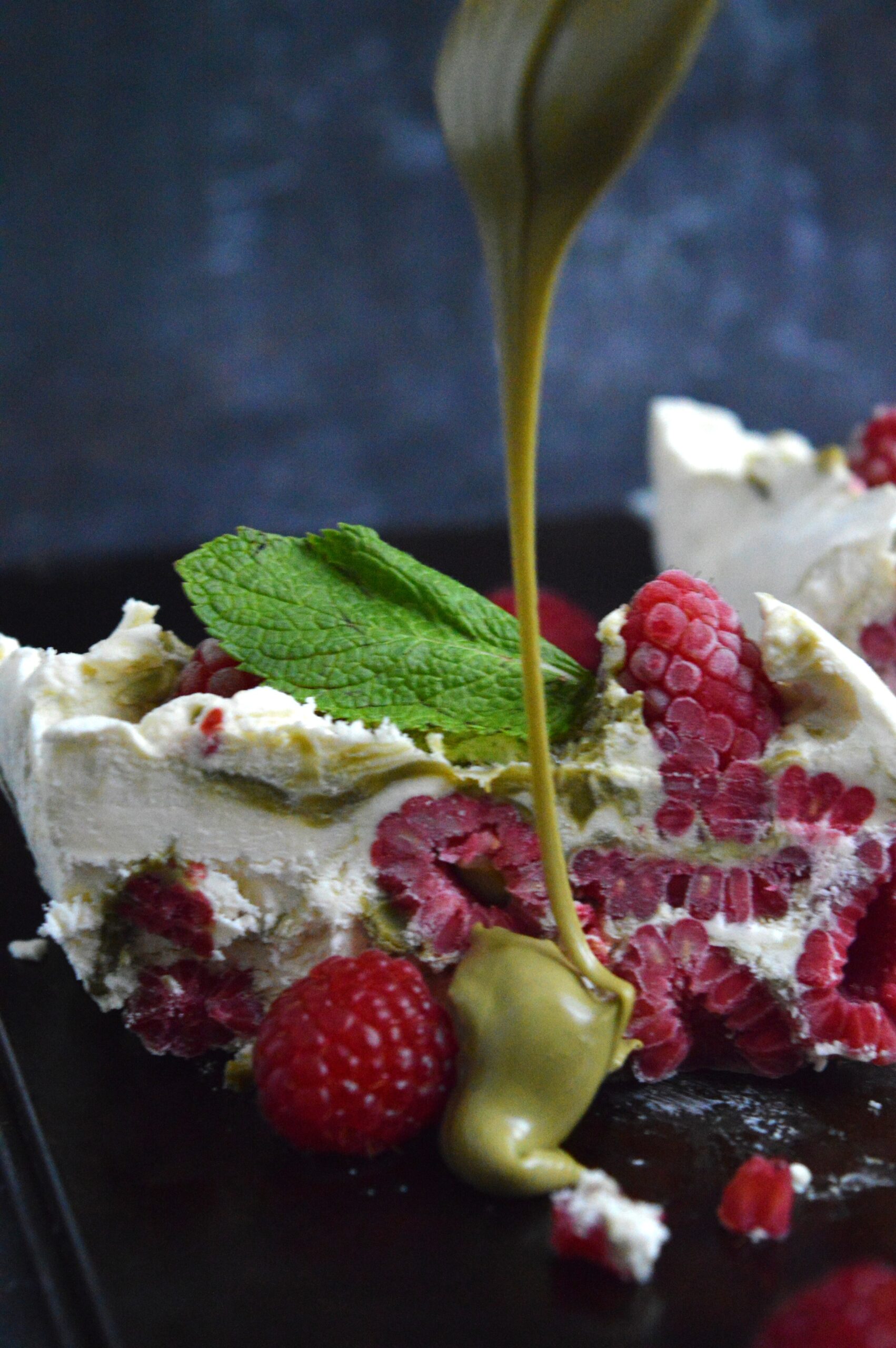 Raspberry Pistachio Semifreddo