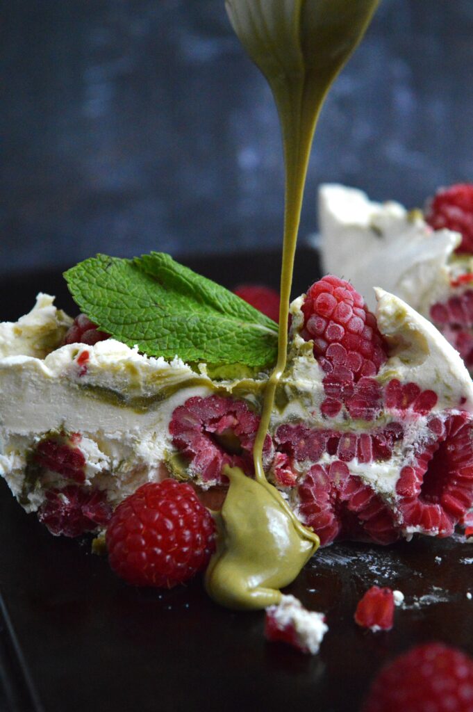 Raspberry Pistachio Semifreddo