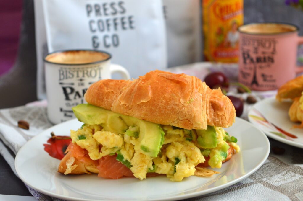 Savoury Croissants with Smoked Salmon & Scrambled Eggs