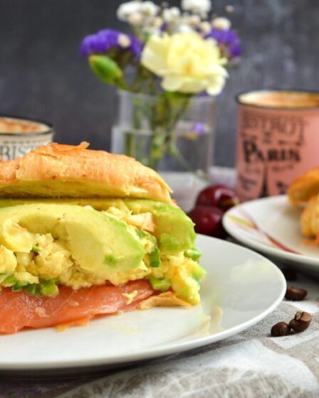Savoury Croissants with Smoked Salmon & Scrambled Eggs