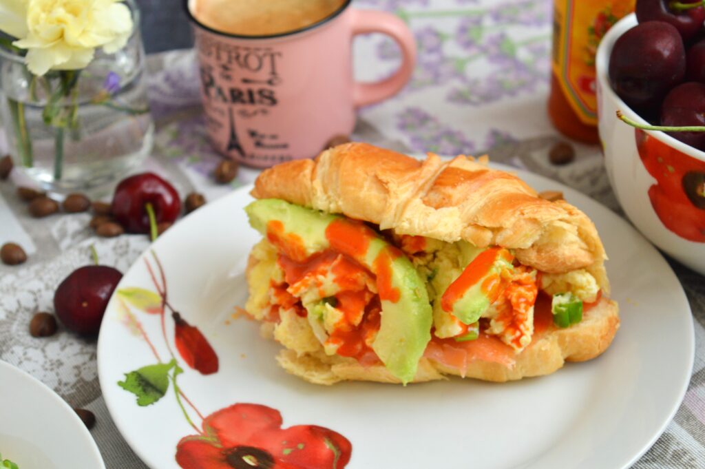 Savoury Croissants with Smoked Salmon & Scrambled Eggs