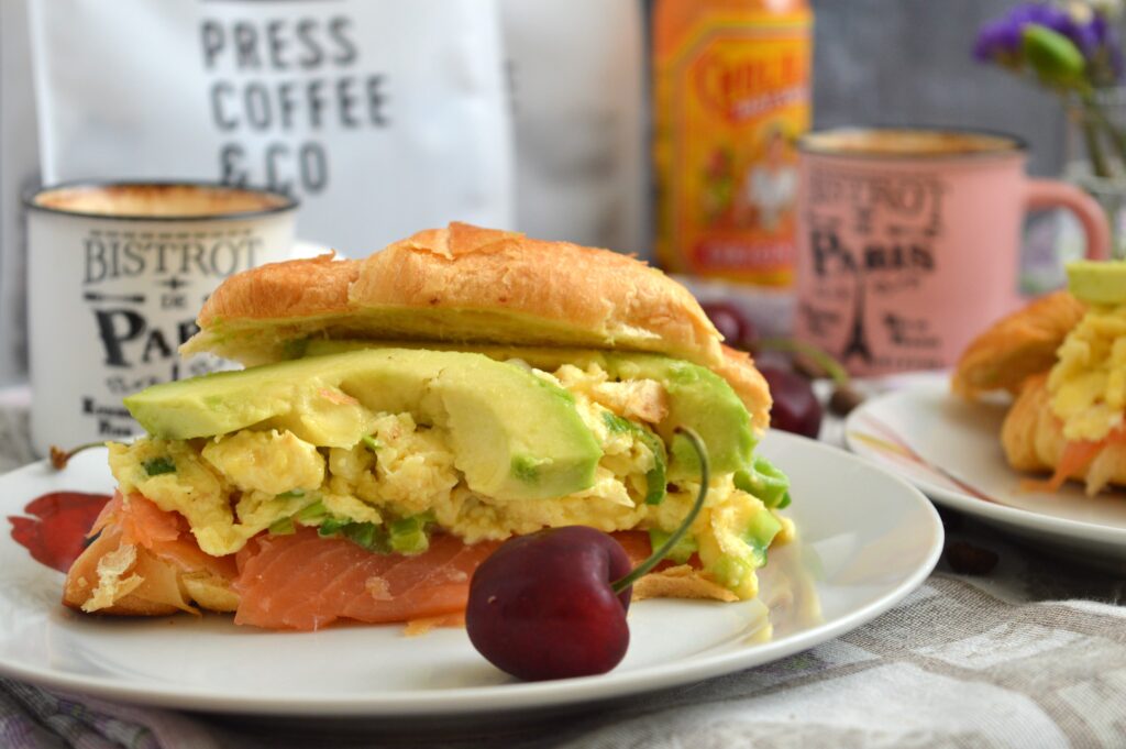 Savoury Croissants with Smoked Salmon & Scrambled Eggs