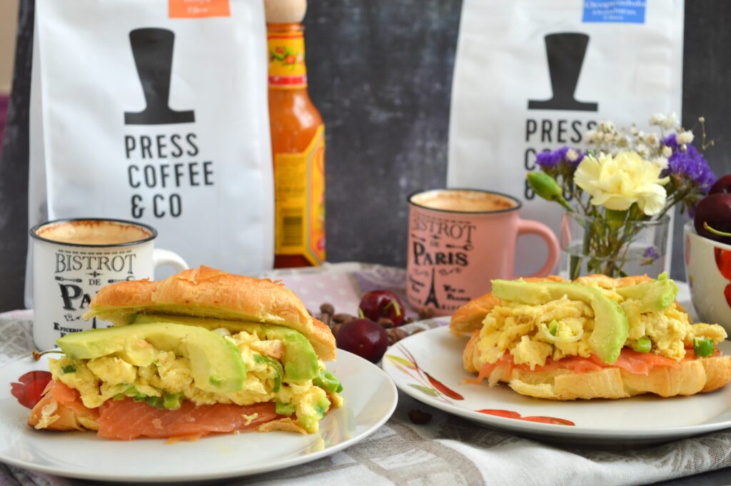 Savoury Croissants with Smoked Salmon & Scrambled Eggs