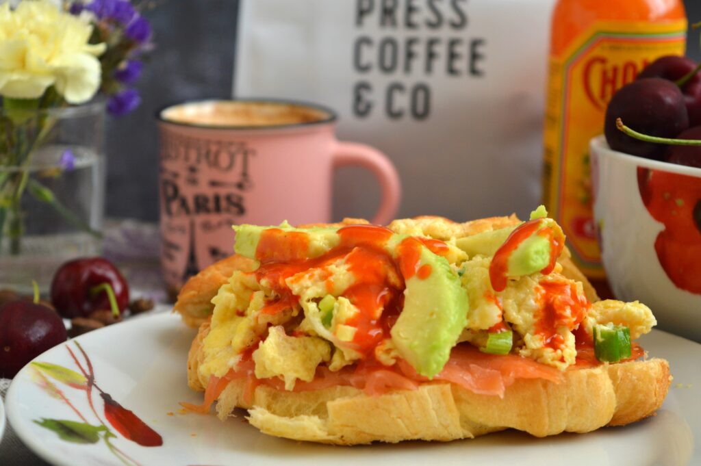 Savoury Croissants with Smoked Salmon & Scrambled Eggs
