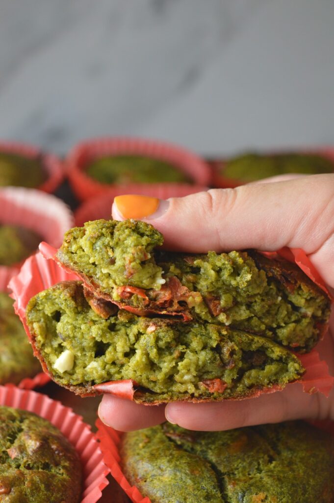 Sun-dried Tomatoes & Feta Spinach Muffins
