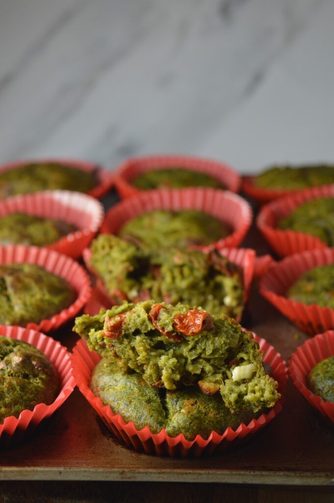 Sun-dried Tomatoes & Feta Spinach Muffins
