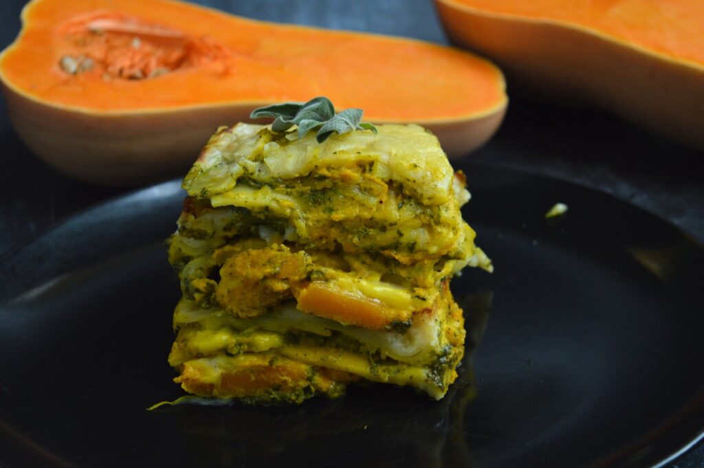 Four Cheese Pumpkin Spinach Lasagna