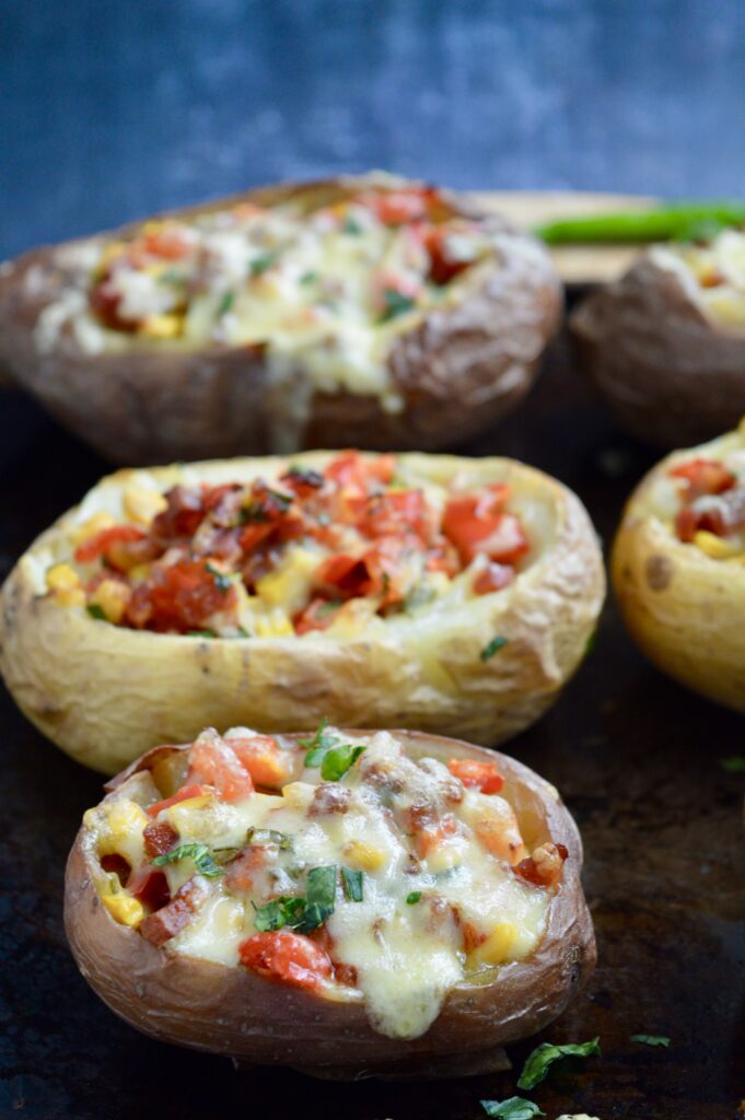 Cheesy Double Baked Stuffed Potatoes