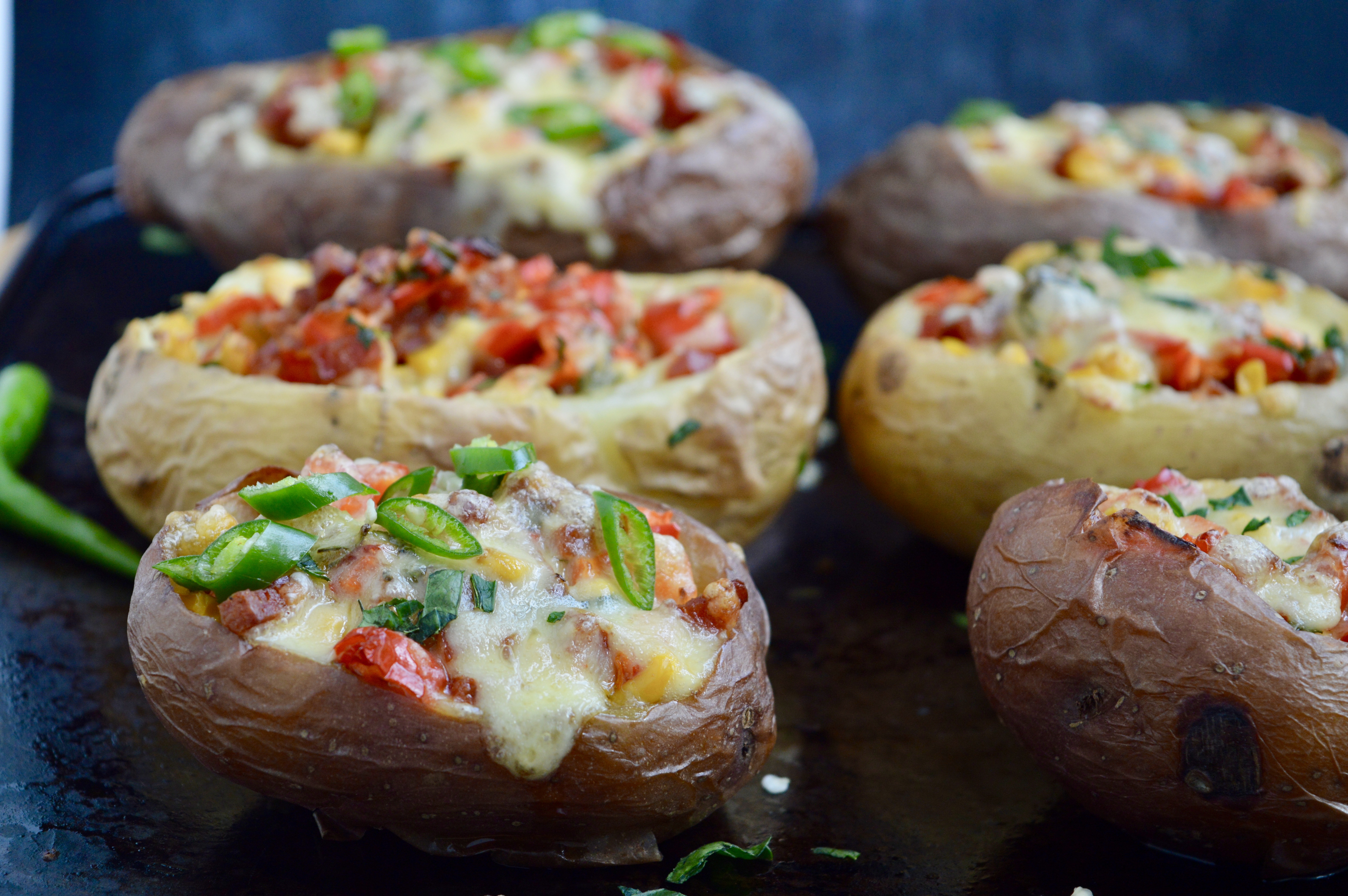 Cheese Double Baked Stuffed Potatoes