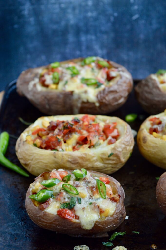 Cheesy Double Baked Stuffed Potatoes