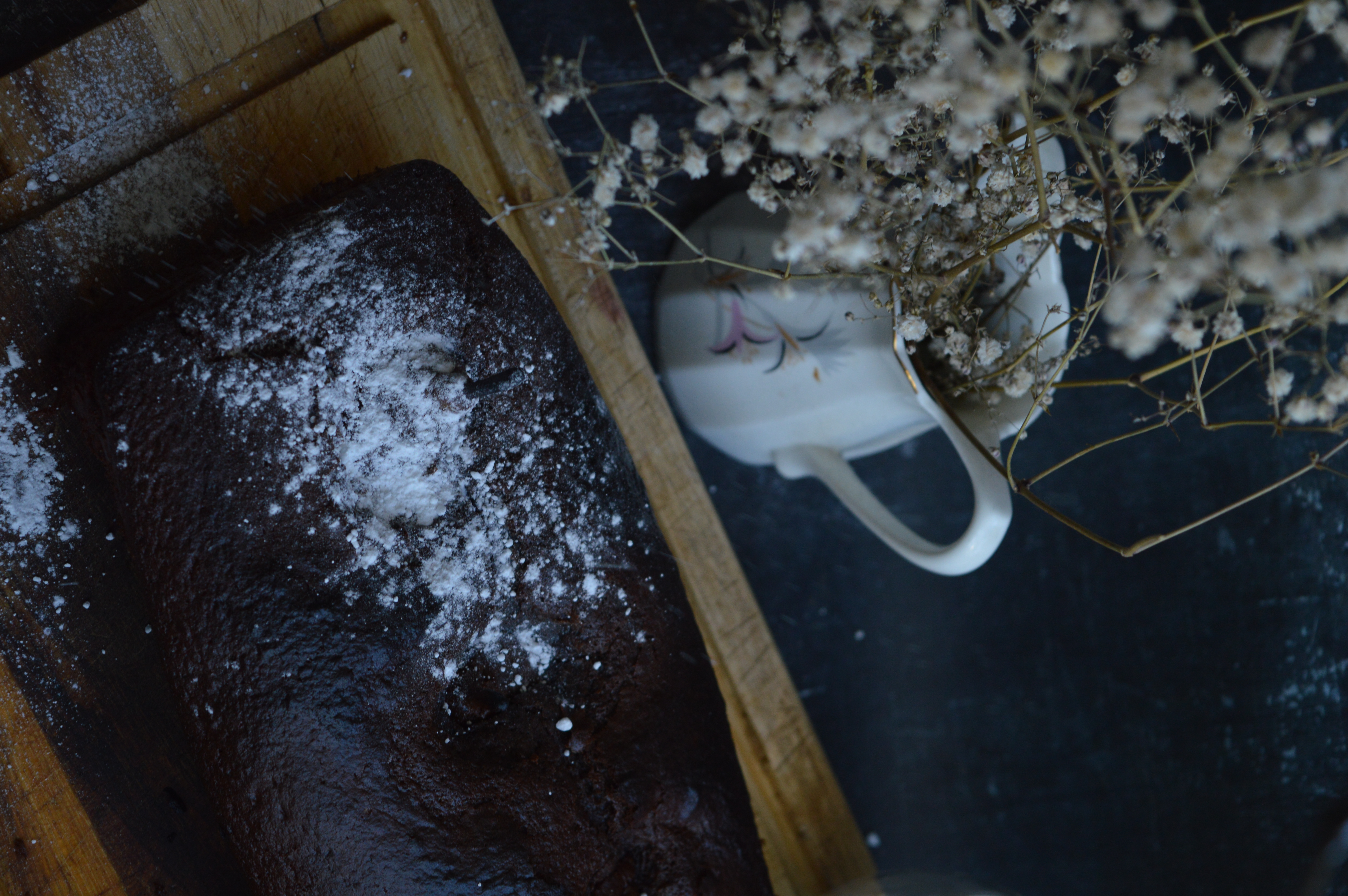 Poached Pear Ginger Loaf Cake
