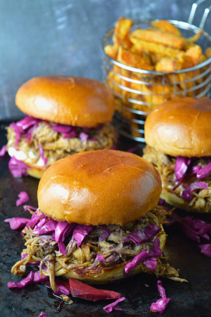 Pulled Pork Burgers with Pickled Slaw