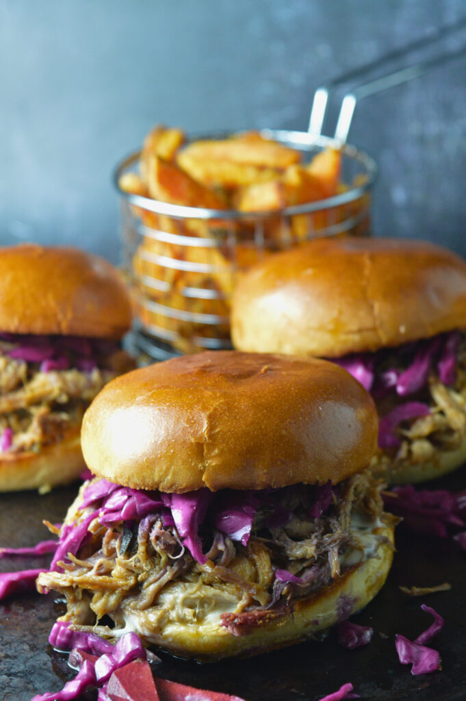 Pulled Pork Burgers with Pickled Slaw