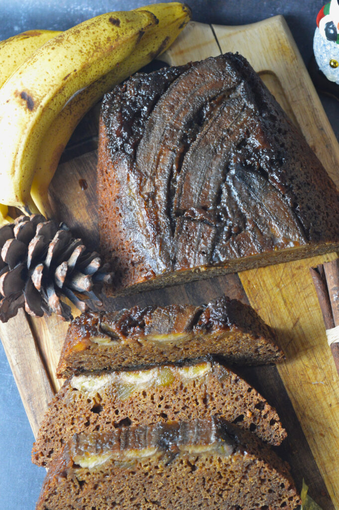 Sticky Banana Ginger Loaf Cake