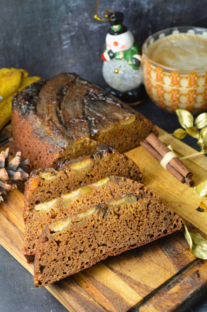 Sticky Banana Ginger Loaf Cake