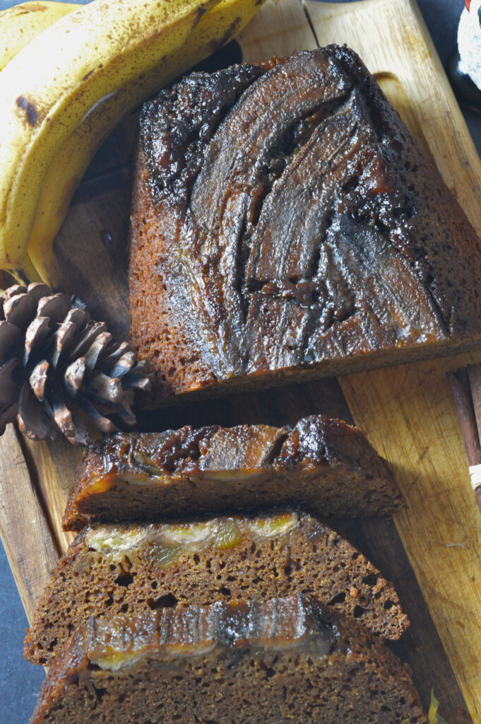 Sticky Banana Ginger Loaf Cake