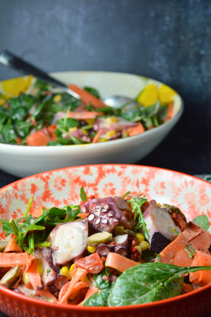 Octopus Salad with Corn & Carrots
