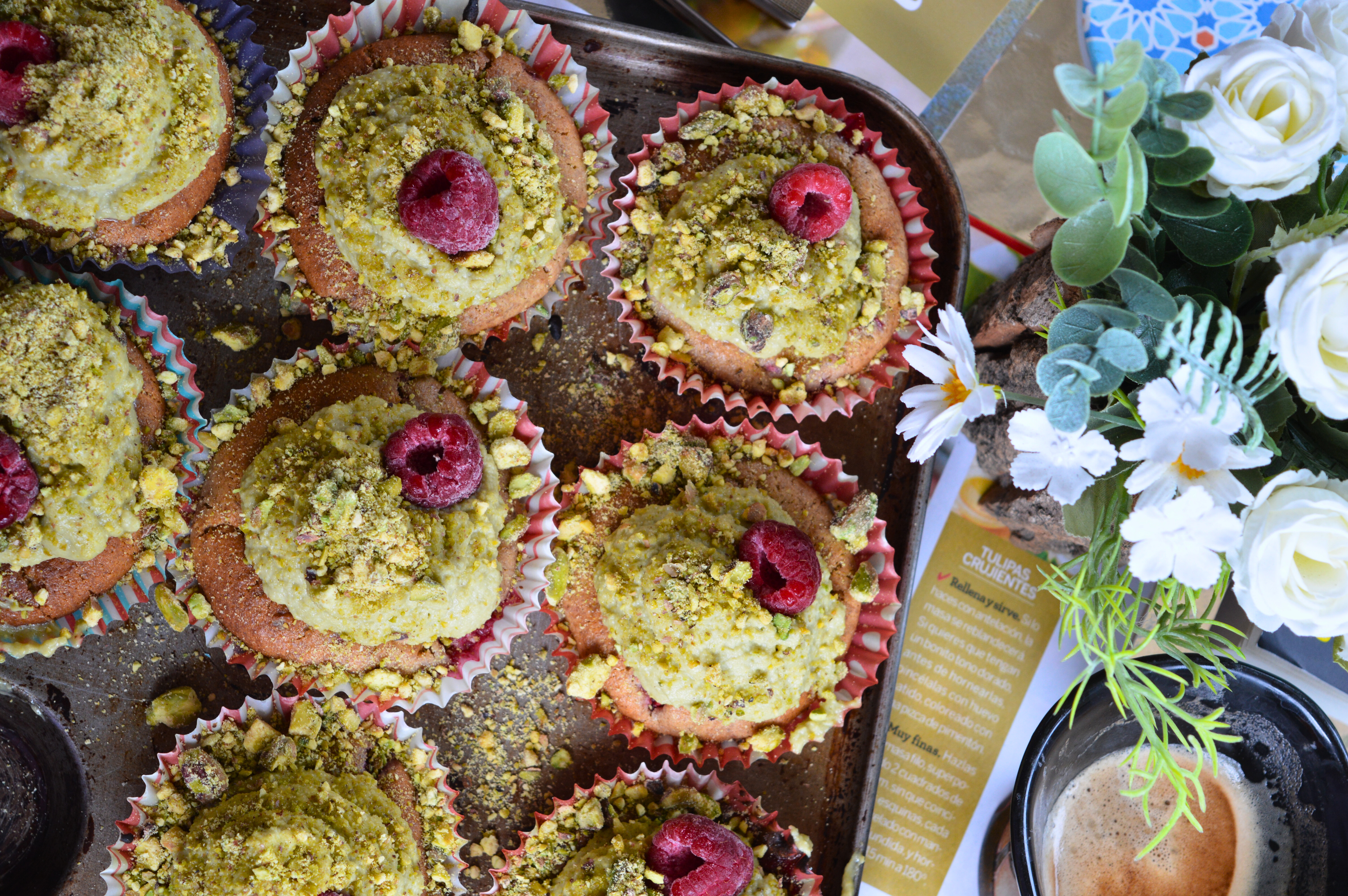 Raspberry Pistachio Cupcakes