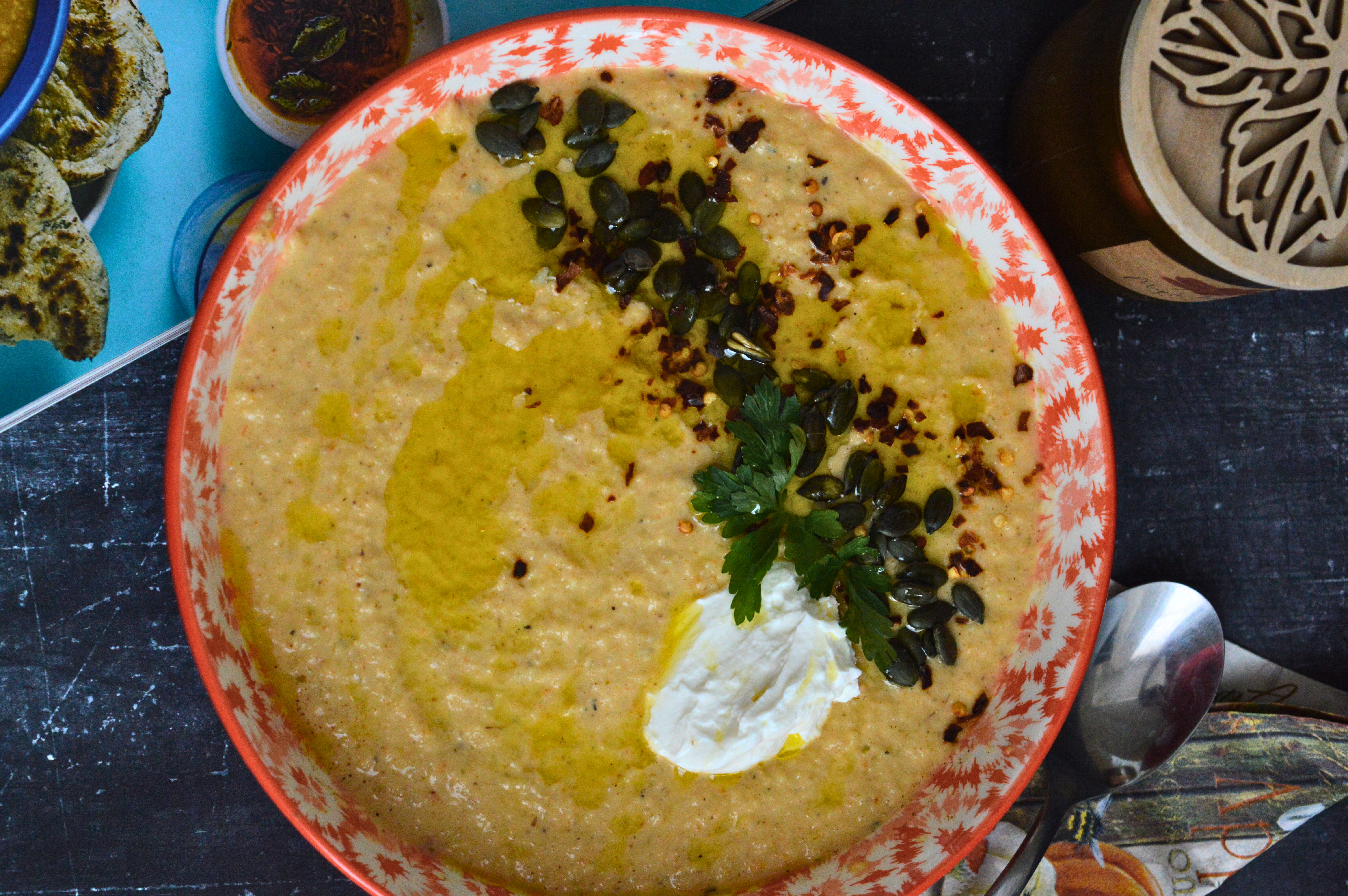 Roasted Cauliflower Leek Soup