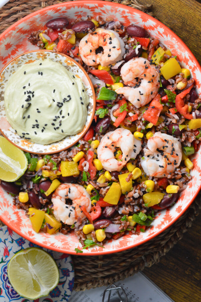Zesty Grilled Shrimp & Brown Rice Salad