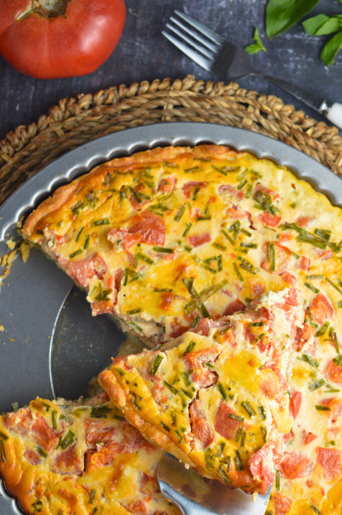 Tomato & Burrata Quiche with Chives
