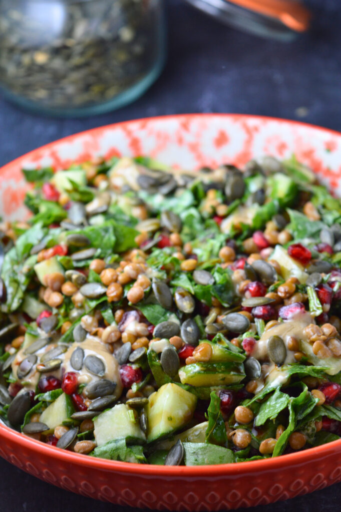Lentil Salad with Creamy Tahini Dressing