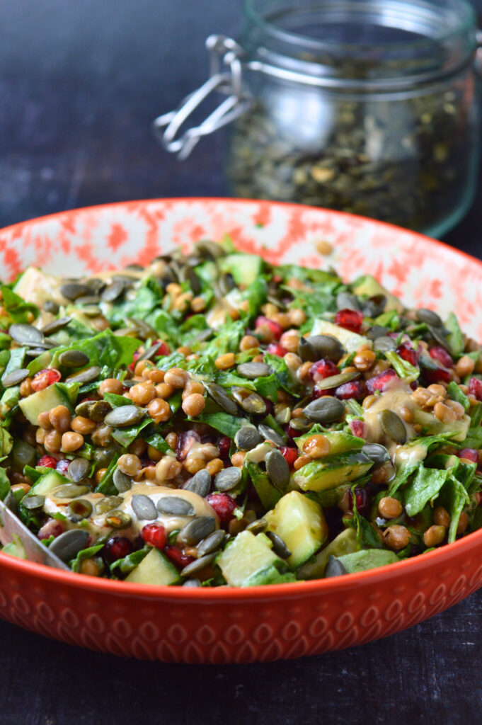 Lentil Salad with Creamy Tahini Dressing