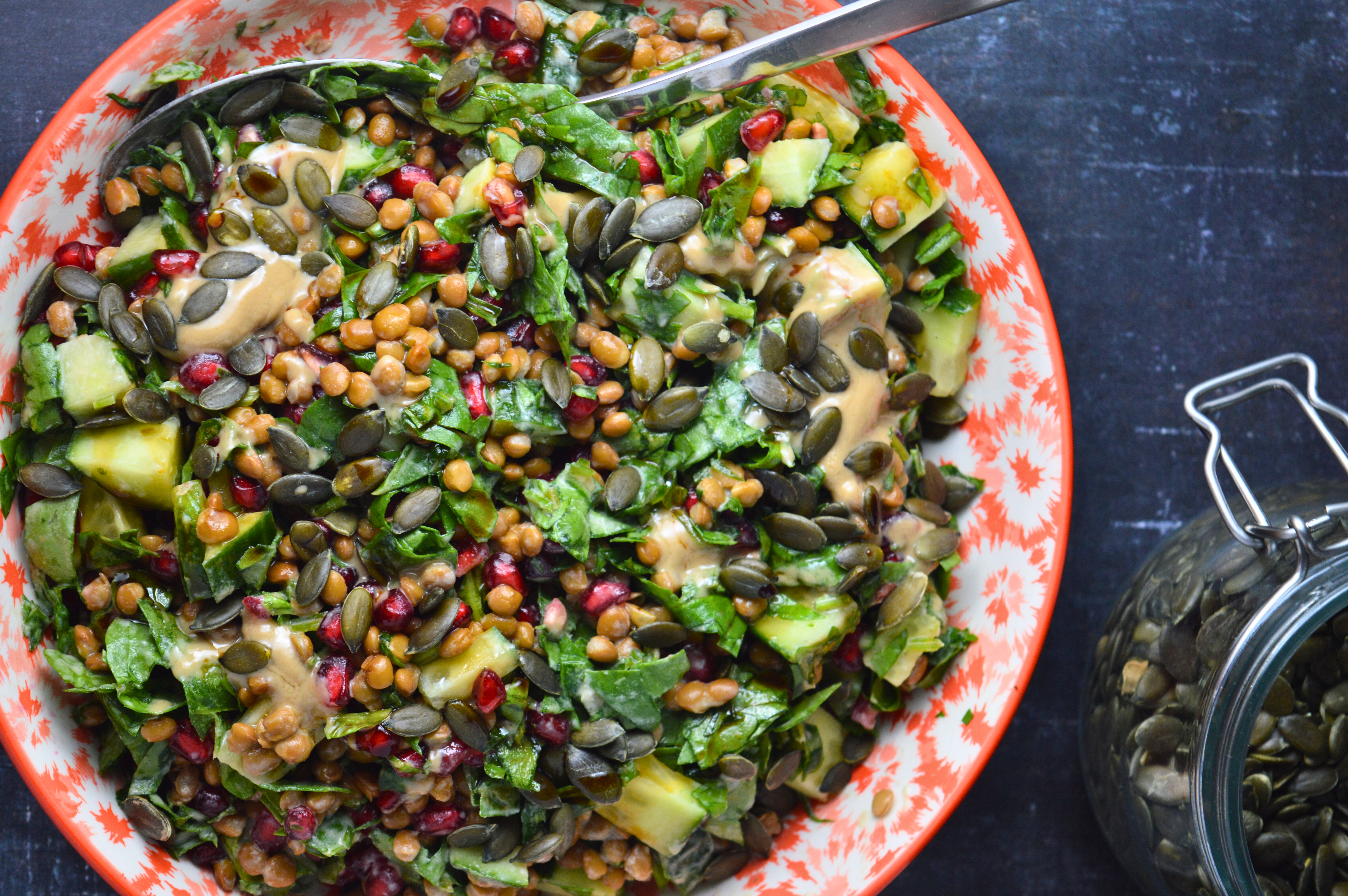 Lentil Salad with Creamy Tahini Dressing