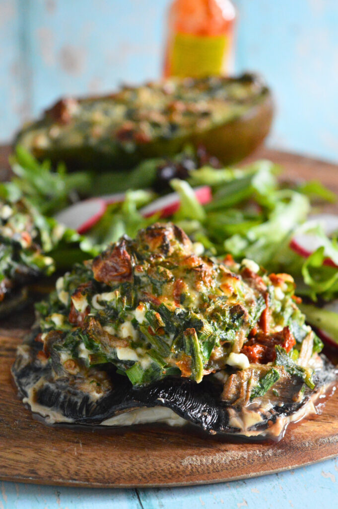 Protein Packed Mediterranean Stuffed Portobello Mushrooms