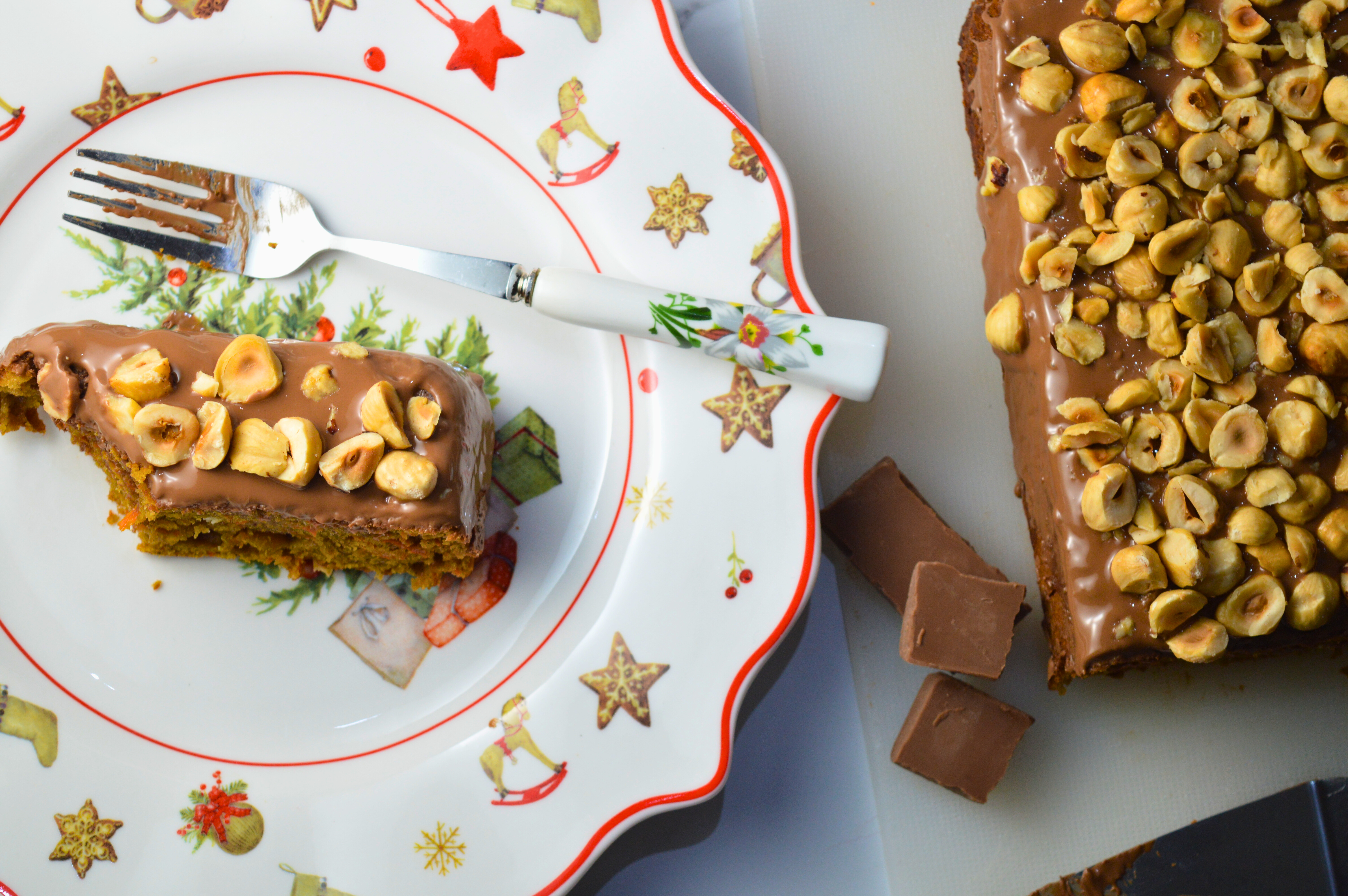 Ultimate Christmas Carrot Cake with Chocolate & Hazelnuts